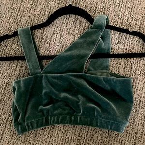 YEAR OF OURS almost perfect condition velvet sports bra w front cross strap